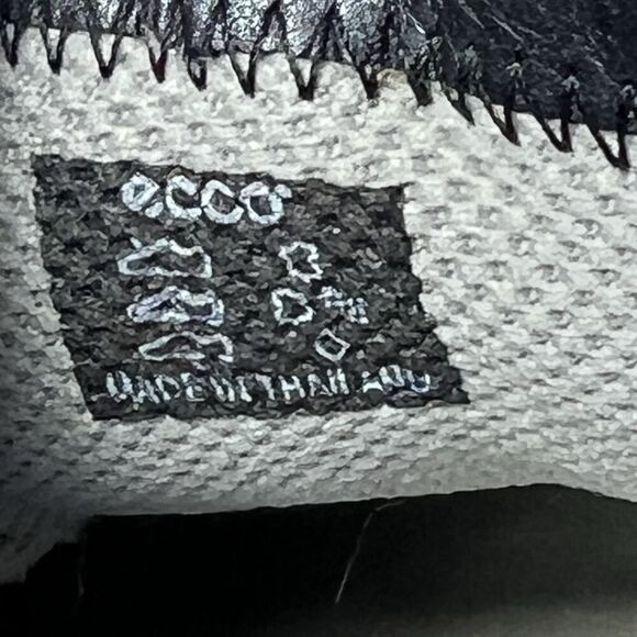 ECCO Shoes Womens Size EU 37 US 6.5 Casual Oxford Lace Up Black Metallic Leather - Picture 10 of 11